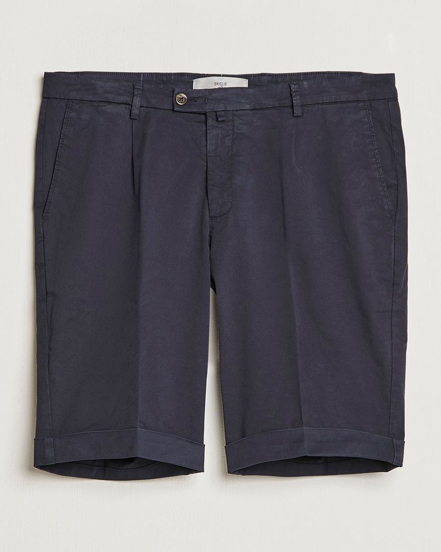Herre | | Briglia 1949 | Pleated Cotton Shorts Navy