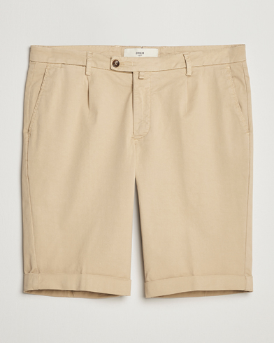 Herre | Italian Department | Briglia 1949 | Pleated Cotton Shorts Beige