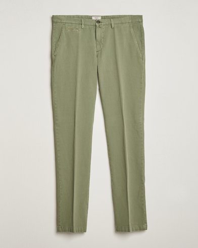 Herre | The linen lifestyle | Briglia 1949 | Slim Fit Diagonal Cotton Stretch Trousers Olive