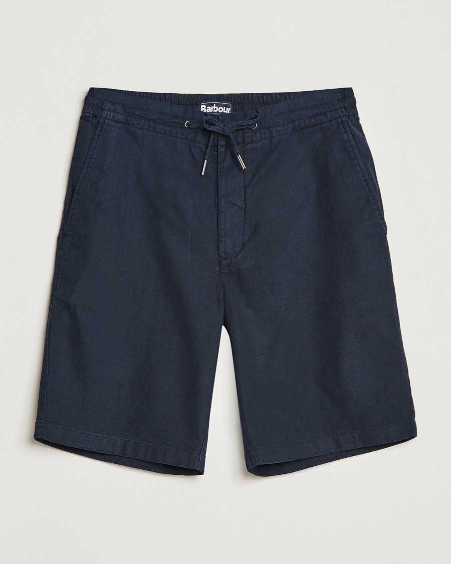  Linen/Cotton Drawstring Shorts Navy