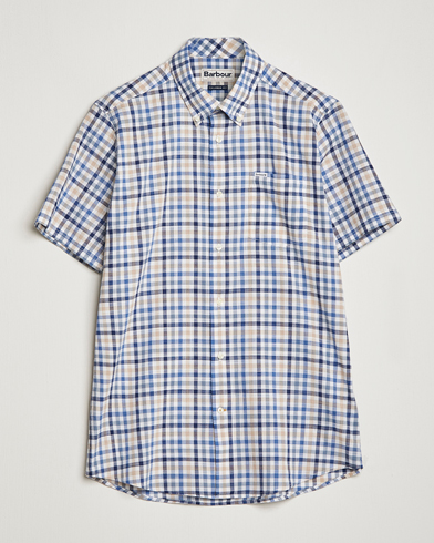 Herre | Kortærmede skjorter | Barbour Lifestyle | Tailored Fit Kinson Short Sleeve Checked Shirt Stone