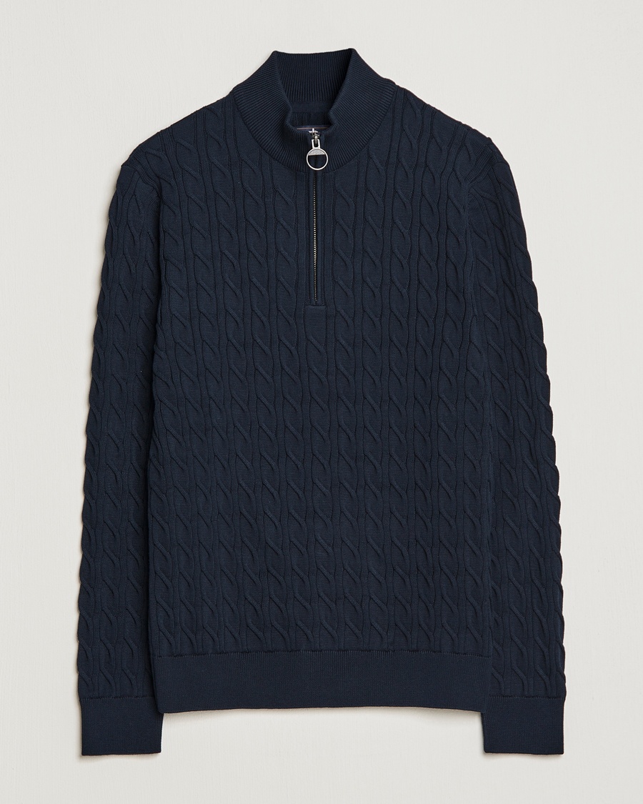 Herre | | Barbour Lifestyle | Cable Knit Half Zip Navy