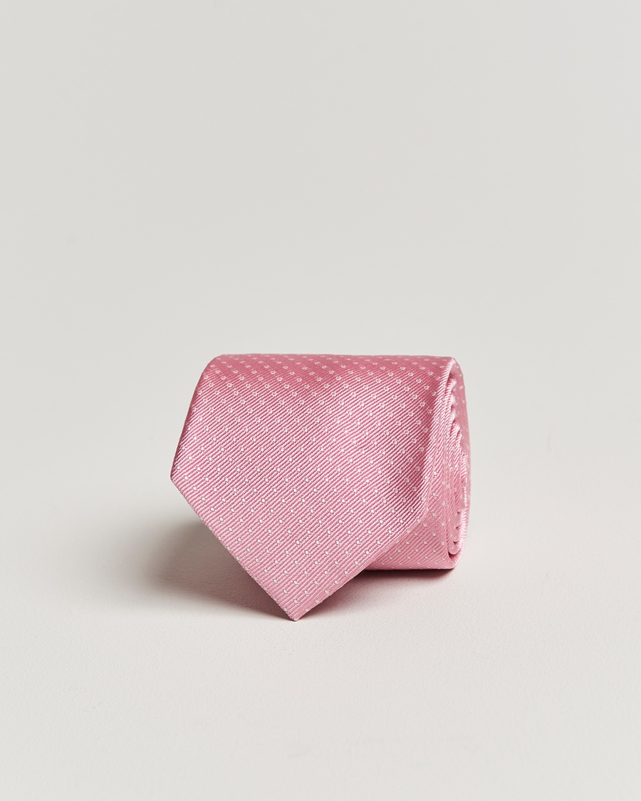 Herre | Amanda Christensen | Amanda Christensen | Micro Dot Classic Tie 8 cm Pink/White