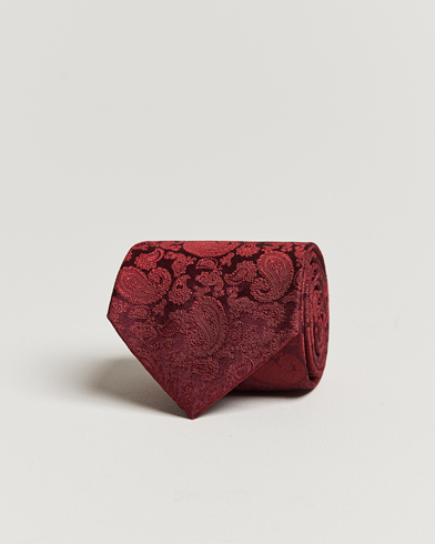 Herre | Slips | Amanda Christensen | Silk Tonal Paisley Tie 8 cm Wine