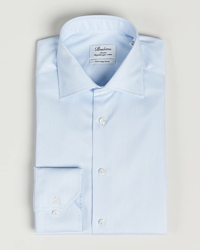 Herre |  | Stenströms | Slimline X-Long Sleeve Shirt White/Blue