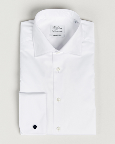 Herre |  | Stenströms | Slimline X-Long Sleeve Double Cuff Shirt White