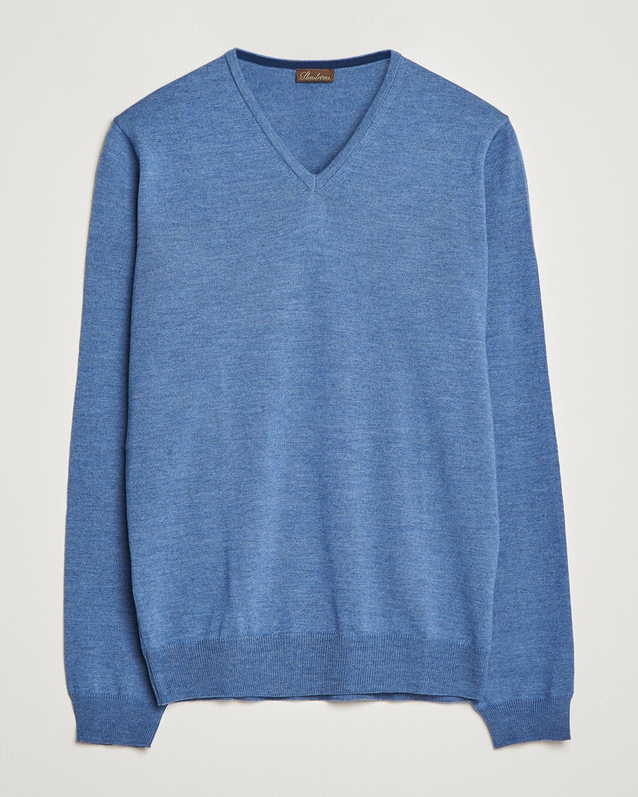  Merino Patch V-Neck Light Blue/Blue