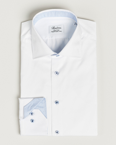 Herre | Formelle | Stenströms | Fitted Body Contrast Cut Away Shirt White
