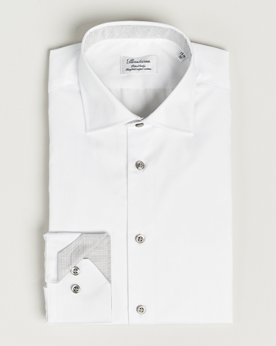 Herre | Stenströms | Stenströms | Fitted Body Contrast Cotton Twill Shirt White