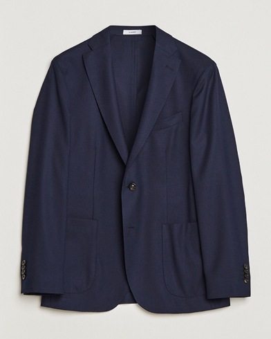 Herre | Uldblazer | Boglioli | K Jacket Wool Hopsack Classic Blazer Navy