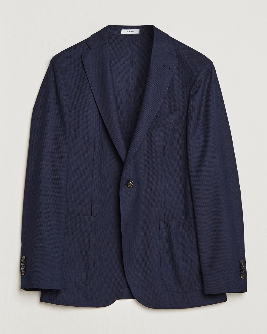  K Jacket Wool Hopsack Classic Blazer Navy