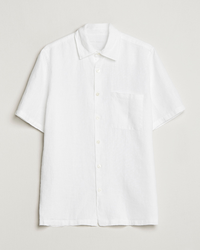 Herre | Kortærmede skjorter | A Day's March | Khito Short Sleeve Linen Shirt White