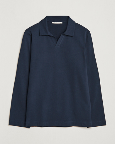 Herre |  | A Day's March | Branford Long Sleeve Jersey Polo Navy