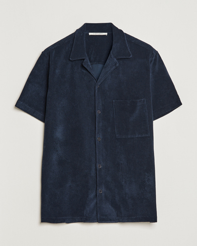Herre | Casual | A Day's March | Yamu Short Sleeve Terry Shirt Navy