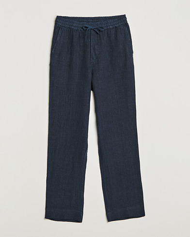 Herre | The linen lifestyle | A Day's March | Tamait Drawstring Linen Trousers Navy