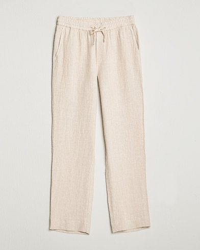 Herre | Bukser | A Day's March | Tamait Drawstring Linen Trousers Oyster