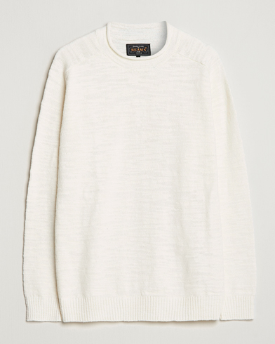 Herre | The linen lifestyle | BEAMS PLUS | Linen Crew Neck Sweater White