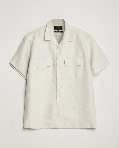 Herre | Japanese Department | BEAMS PLUS | Linen/Chambray Camp Shirt Natural