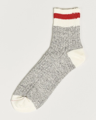Herre | Preppy Authentic | BEAMS PLUS | 1/4 Rag Socks Grey/Red