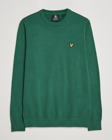 Herre | Pullovers med rund hals | Lyle & Scott | Crew Neck Cotton Sweater English Green