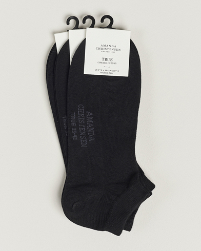 Herre | Undertøj | Amanda Christensen | 3-Pack True Cotton Sneaker Socks Black
