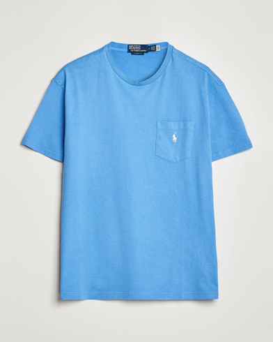 Herre |  | Polo Ralph Lauren | Cotton/Linen Crew Neck T-Shirt Summer Blue