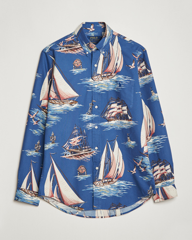Herre | Kortærmede skjorter | Polo Ralph Lauren | Printed Regatta Oxford Shirt Blue