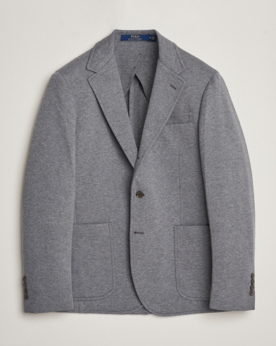 Herre | Bomuldsblazer | Polo Ralph Lauren | Double Knit Jersey Blazer Medium Grey Heather