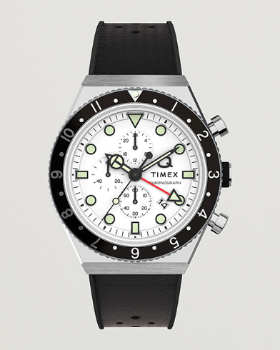 Herre | Gummirem  | Timex | Time Zone Chronograph 40mm  White Dial