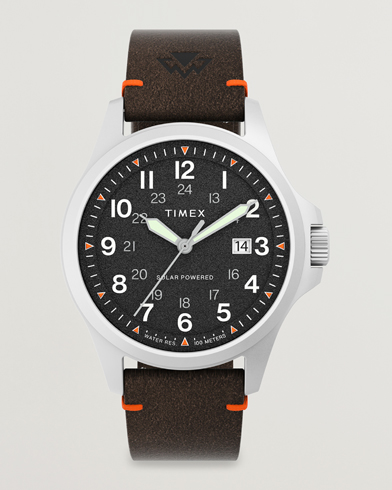 Herre | Læderrem | Timex | Field Post Solar Watch 41mm Textured Black Dial