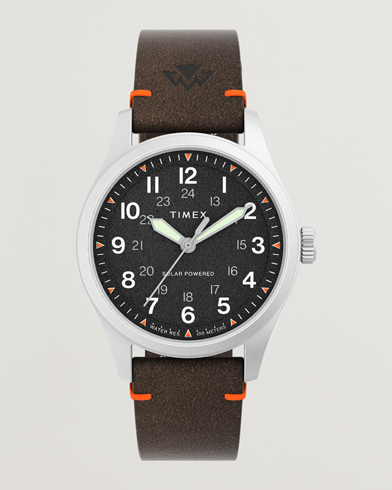Herre | Læderrem | Timex | Field Post Solar Watch 36mm Textured Black Dial