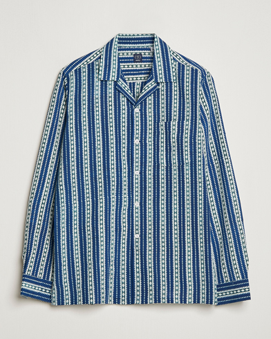 Herre | Japanese Department | Beams F | Relaxed Cotton Shirt Blue Stripes