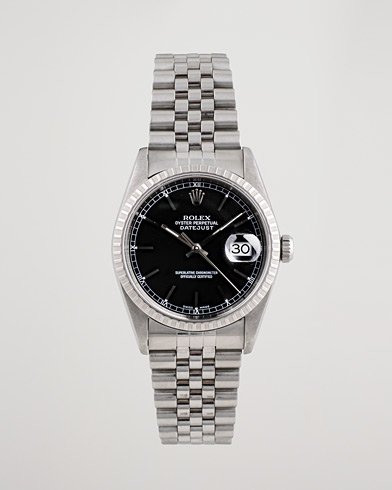 Brugt: |  | Rolex Pre-Owned | Datejust 16220 Oyster Perpetual Black Steel Black