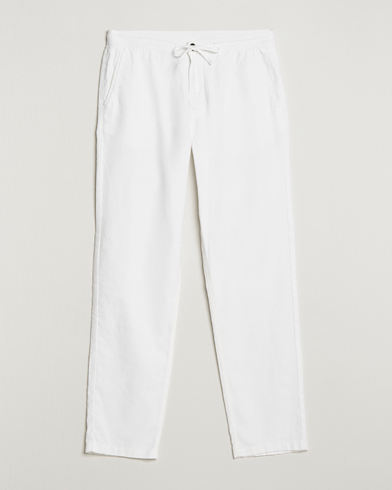Herre | Hørbukser | Morris | Fenix Linen Drawstring Trousers White