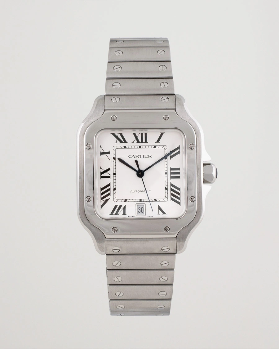Brugt: | | Cartier Pre-Owned | Santos De Cartier Steel White