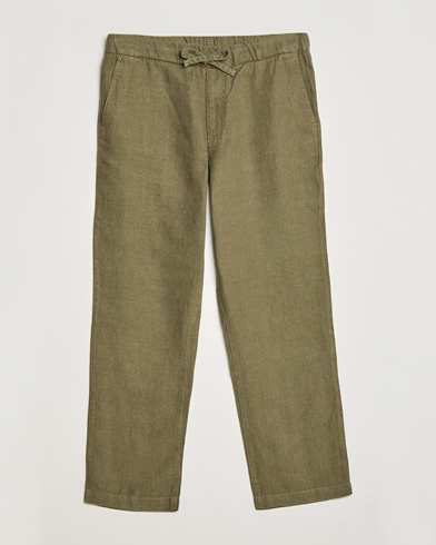 Herre | Sommer | NN07 | Keith Drawstring Linen Trousers Army