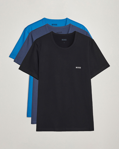Herre | Flerpak | BOSS BLACK | 3-Pack Crew Neck T-Shirt Navy/Blue/Black