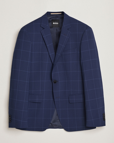 Herre | Habitjakker | BOSS BLACK | Huge Checked Suit Blazer Dark Blue