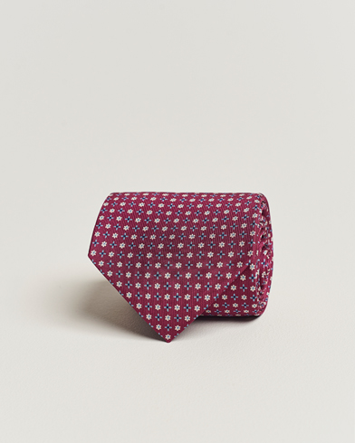 Herre | E. Marinella | E. Marinella | 3-Fold Printed Silk Tie Dark Pink