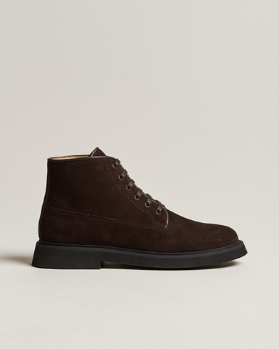 Herre | A.P.C. | A.P.C. | Suede Lace Up Boots Dark Brown