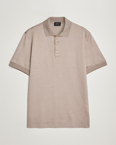 Herre | Brioni | Brioni | Cotton/Silk Short Sleeve Polo Beige