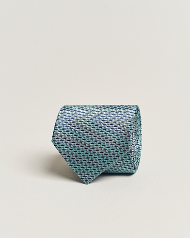 Herre | Brioni | Brioni | Geometrical Jacquard Silk Tie Teal