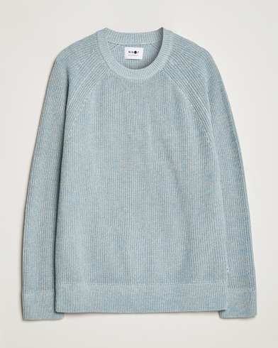 Herre | Trøjer | NN07 | Jacobo Organic Cotton Knitted Sweater Ashley Blue Mel