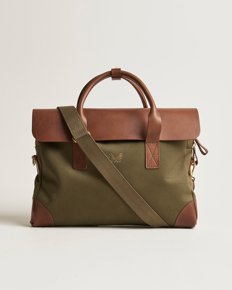 Bennett Winch Canvas Briefcase Olive – Grøn