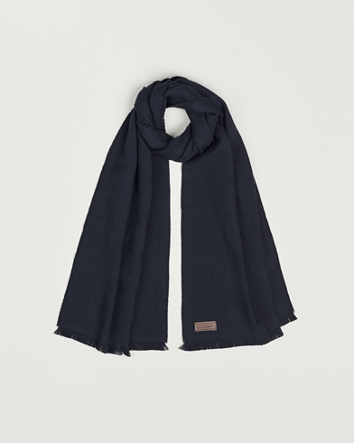 Herre | Halstørklæder | Canali | Textured Wool Scarf Navy