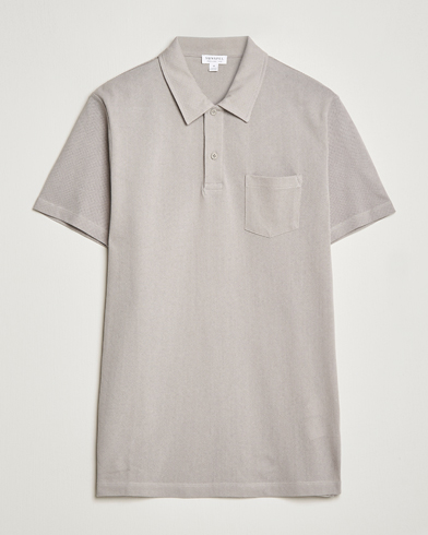 Herre | Kortærmede polotrøjer | Sunspel | Riviera Polo Shirt Mid Grey