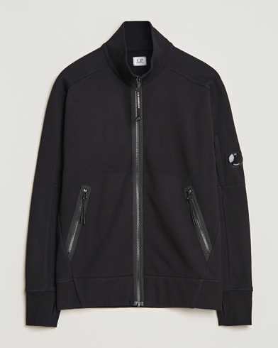 Herre | Full-zip | C.P. Company | Diagonal Raised Fleece Full Zip Lens Sweatshirt Black