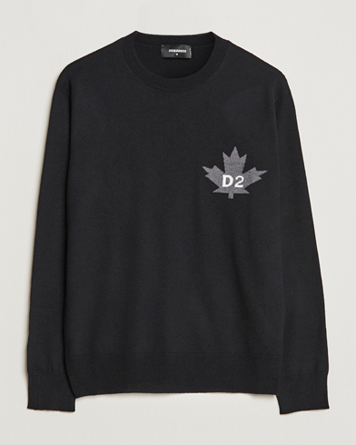 Herre | Dsquared2 | Dsquared2 | D2 Leaf Knitted Sweatshirt Black