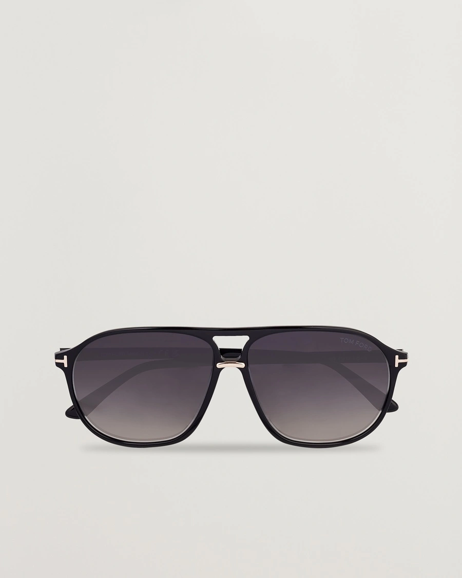 Tom Ford Bruce Sunglasses Shiny Black/Gradient Smoke – Sort
