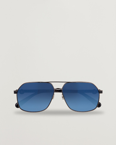 Herre | Pilotsolbriller | Moncler Lunettes | Icepol Sunglasses Shiny Gunmetal/Blue Mirror